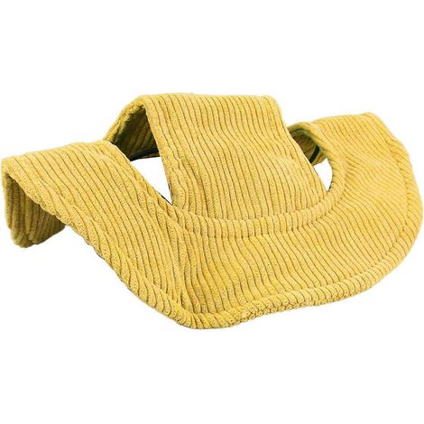 Chapeau de soleil pour animaux de compagnie, mignon, respirant, doux, confortable et léger, universel pour chien et chiot, jaune, taille L. (1/2)
