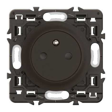 Legrand CE0111 2-pin + earth Céliane Surface Comfort Outlet - Automatic Terminals - Pre-assembled, Black