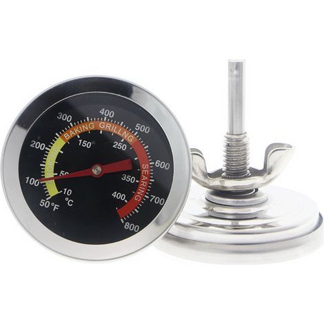 Thermomètre de gril en acier inoxydable, thermomètre pour fumoir de barbecue T