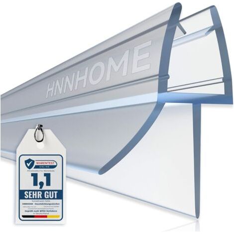 Shower door seal for 4-6 mm glass panels, straight or curved, with a clearance of up to 20 mm (1/5)