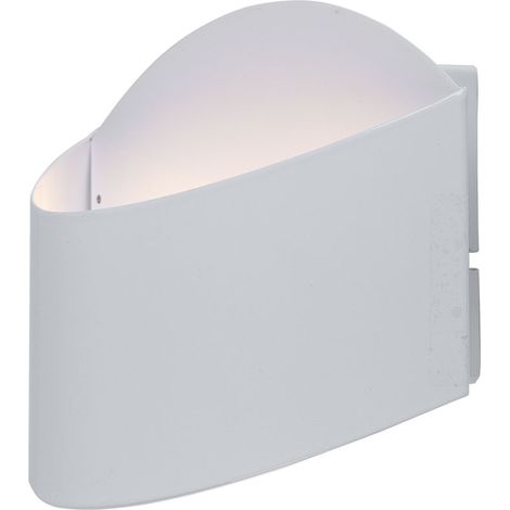 Wandleuchte Wandlampe Außenleuchte Hauswandlampe Eingangsbereich Terrasse, IP44, Stahl weiß, 2x LED 2,5W 360Lm 3000K, LxHxT 22x16x9,5cm, Eglo 93327 (1/5)