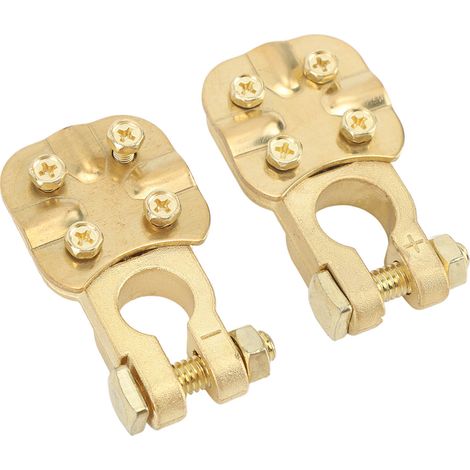 Lot de 2 connecteurs de bornes de batterie en laiton pour voiture, fixation sur le toit, positif/négatif, 1 à 3 voies, 2-4/0 AWG (1/5)