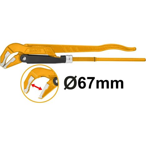 Pinza Giratubi Svedese a 45° Regolabile Professionale 2 Pollici da 67 mm INGCO (1/3)