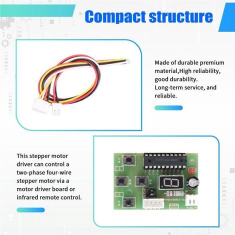 Carte de Commande de Moteur Pas à Pas Biphasé 4 Fils 4V-6V 5V CC avec Régulateur de Vitesse Réglable pour Mini Moteur Pas à Pas (1/5)