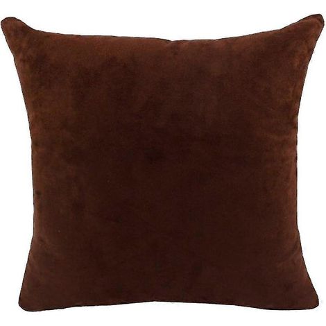 Housse de coussin en velours double face - 45 x 45 cm / 60 x 60 cm - Blanc-Chocolate-45x45cm