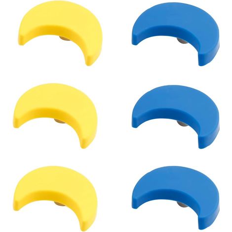 Lot de 6 boutons tiroir en caoutchouc souple, forme lune, pour enfants, placards, jouets. (1/5)