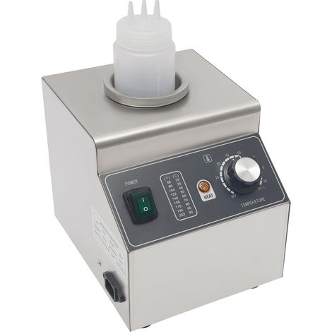 Chauffe-sauce électrique, distributeur de sauce au chocolat/fromage en acier inoxydable pour comptoir, chauffe-sauce électrique avec bouteille 100 W (1/5)