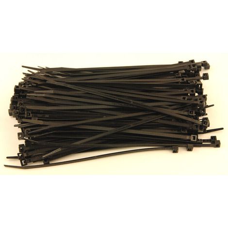 Colliers de câblage Rilsan noirs 200 mm x 4,8 mm – Lot de 200 – Pour fixation câbles électriques – Installation rapide et durable