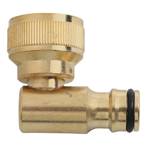 Raccord coudé pivotant en laiton pour tuyau d'arrosage, adaptateur de raccordement rapide fileté femelle pour tuyau d'eau, adapté aux raccords de tuyau d'arrosage pour robinet extérieur et enrouleur. (1/4)