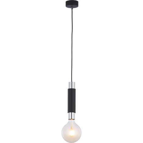 Lampada a sospensione moderna nera/cromo E27 LILE Jupiter