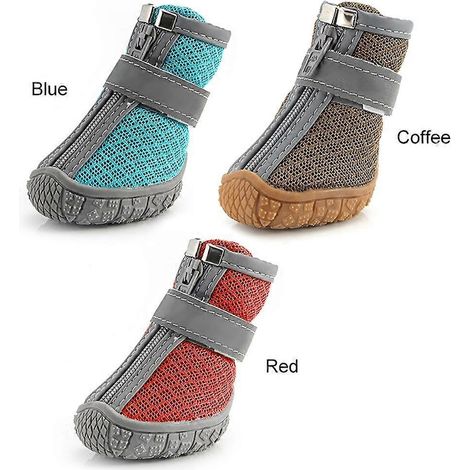 Hundeschuhe für kleine Hunde, atmungsaktive Hundeschuhe mit reflektierenden Streifen, Welpenpfotenschutz für draußen