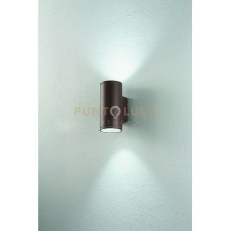APPLIQUE PER ESTERNI JUBO 2 LUCI ATTACCO GU10 MARRONE  H.21,5CM