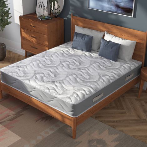 Talamo Italia - Materasso matrimoniale North, Supporto per il riposo, Materasso per camera da letto, Sostegno per il sonno, Made in Italy, 200x160 h25 cm, Bianco (1/5)
