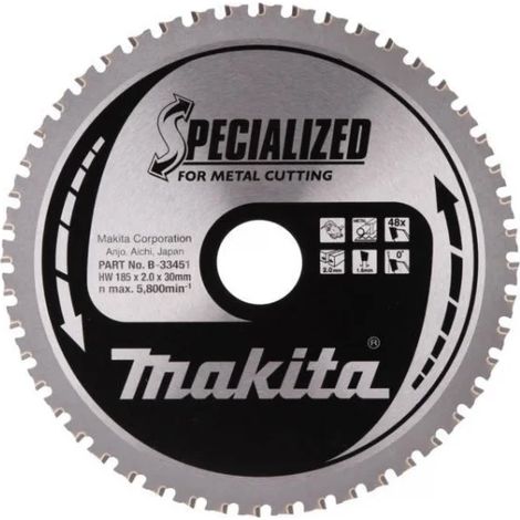 Makita B-33451 Specialized Lama per seghe circolari 185x30 mm per acciaio sottile