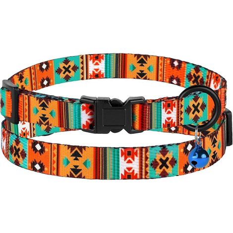 UNColliers pour chats - Collier de sécurité doux et mignon avec clochette, réglable, pour chatons mâles et femelles. Confortable, élégant, imprimé à motifs, léger. (1/5)