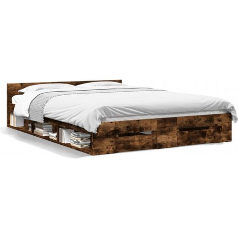 Maison Exclusive - Cama con cajones madera de ingeniería roble ah