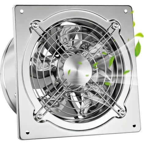 250 mm Extracteur d'Air, Ventilateur Mural 1750m³/h avec Clapet Anti-Retour Matériau Métallique, Prévention de l'Humidité et Refroidissement, pour Salle de Bain, Cuisine, Bureau, WC, Grenier, Garage (1/5)
