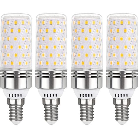 Ampoule Mais LED E14 16W Blanc Chaud 3000K, 1450LM, Équivalent Halogène E14 100W, AC 230V, Non-dimmable, Petie Culot Lampe E14 Maïs LED pour L'éclairage Intérieur, lot de 4 (1/4)