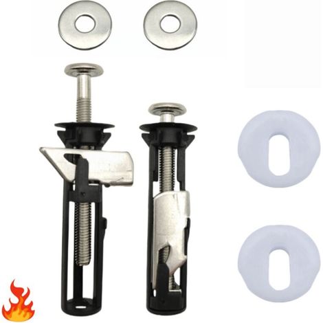 Lot de 2 boulons de siège de toilette universels longs en acier inoxydable, accessoires d'entretien pour couvercle de toilette, facile à installer (1/4)