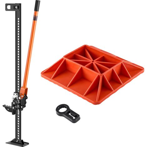 Cric Tout-Terrain 4x4 Capacité de Charge 3,18 T, Cric à Crémaillère 122 cm avec Base, Hi-Lift Haute Levée avec Plage de Levage de 13-108 cm, Outil pour Véhicules Tout-Terrain Tracteurs Ferme (1/5)