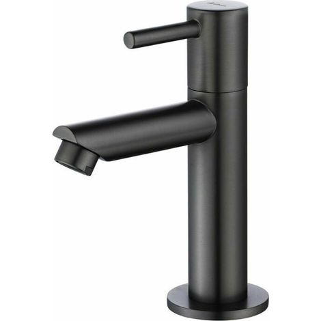 1 Robinet,Acier inoxydable,Noir,Poignée unique,Col de cygne,Cuisine,Salle de bain (1/5)