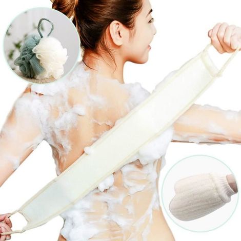 Kit de 3 éponges Loofah exfoliantes pour douche et bain - Sincerity - Pour femmes et hommes (1/4)
