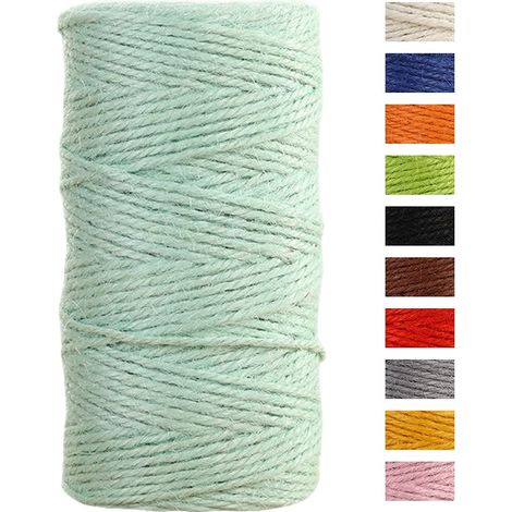 Ficelle Jute 2mm x 100m Ficelle de Jardin Cordelette Jute Corde Naturel Chanvre Ficelles de Jardinage pour Emballage de Décoration Cadeau, Bricolage d'art Créatif, Mariage (Eau Bleu) (1/5)