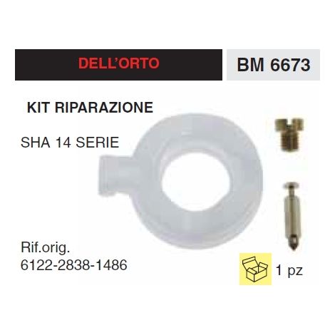 Kit riparazione spillo galleggiante carburatore motore rasaerba DELL'ORTO 6122