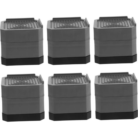 6 Pièces Rehausseurs Table Tapis Anti-Vibrations pour Socle de Lave-Linge et Sèche-Linge Rehausseurs de Meubles de Lit (1/5)