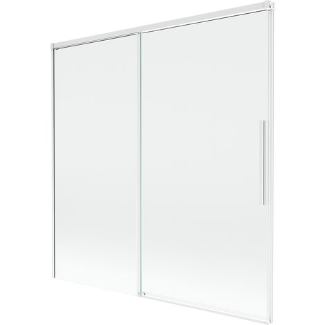 Mexen Rox pare-douche pour baignoire à 2 volets coulissants 160 x 150 cm, transparent, blanc - 8C9-160-001-20-00
