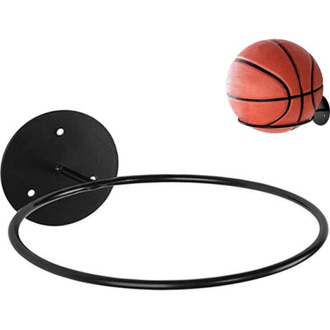 Sollbry Support de Ballon Mural, Mur de Support de Ballon, Métal Support de Ballon Mural pour Basketball Football Rugby Volleyball Football Scoreboard (Noir)