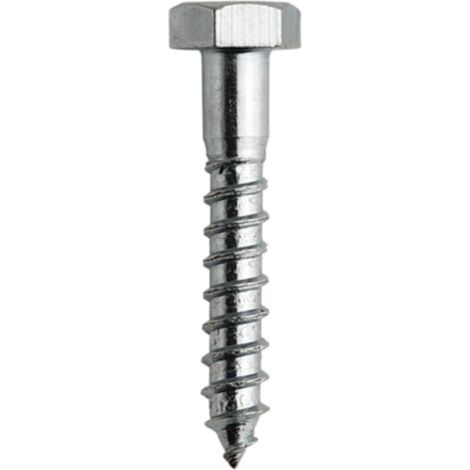 Barcelona  Hex Head Wood Screws  Pack of 50  M8x50mm  Zinc Plated Steel Hex Head Wood Screws  Wood screws for wood fasteners, wood post brackets, wood dowels, wood panels, wood gates