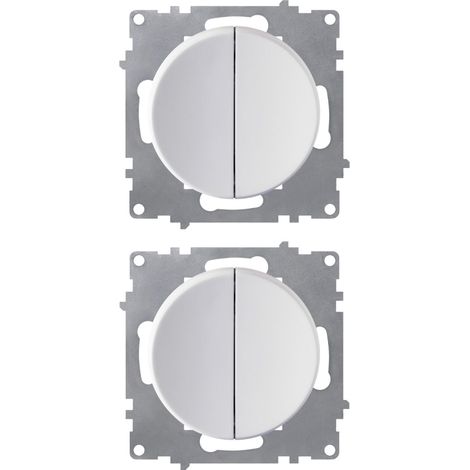 Interrupteur double, 1 voie (lot de 2) - blanc