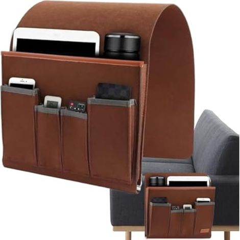 Organisateur d'accoudoir de canapé – Poche de fauteuil relax, table de chevet antidérapante Support de poche d'accoudoir de canapé portable, rangement pour télécommande et magazines, accessoires de