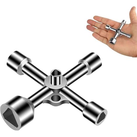 Clé Triangulaire Pour Poubelle - Tailles (7/10/12/13/18mm) - Clé Universelle Pour Poteaux Anti-Intrusion, Compteurs Gaz/Eau Et Armoires Électriques (1/5)