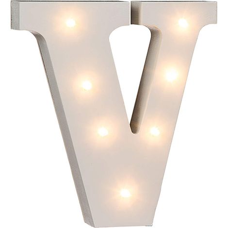 Out of the blue, lettera "V" in legno illuminata, con 7 LED (1/3)