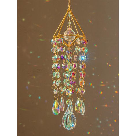 1pc Pendule éolienne en cristal fantasy lumière et ombre, décor pour fenêtre, jardin, suspendue, attrape-soleil arc-en-ciel, cadeau pour décoration intérieure, pièce, mur, cadeau idéal pour la Saint-V (1/4)