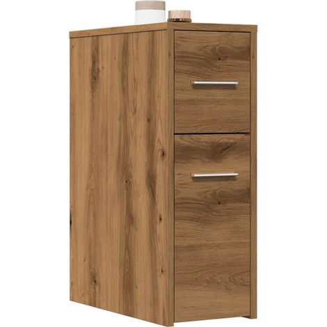 Armario de baño estrecho con ruedas madera roble artisian vidaXL