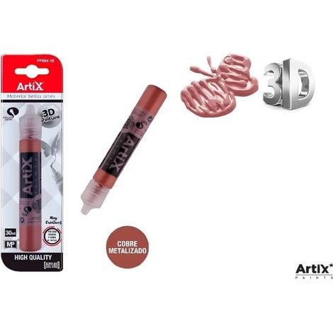 Pintura estructural 3D color cobre metalizado 30 ml