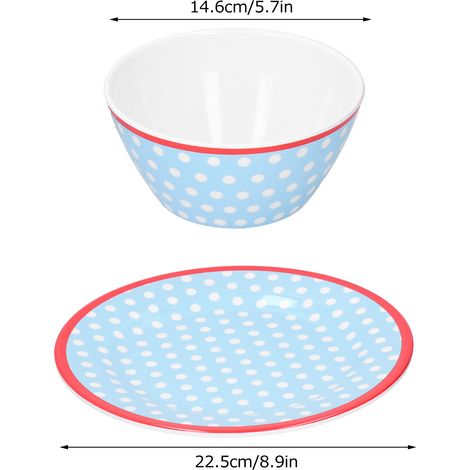 Ensemble de 4 assiettes à salade, bols et coupelles pour salade, vaisselle de table pour la maison et les restaurants. (1/5)