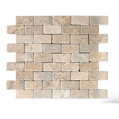 Pegane – Carrelage mural en marbre naturel beige mat – Mosaïque 30x30 cm – Épaisseur 8-10 mm – Pour murs et sols intérieurs (1/2)