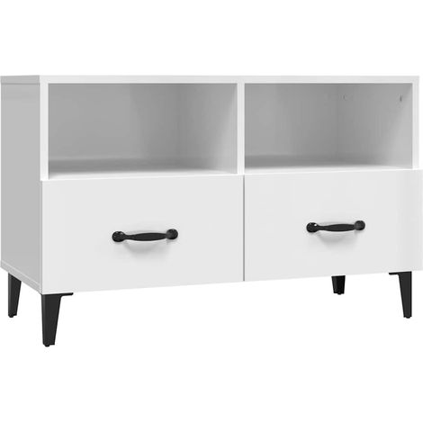 Maison Exclusive - TV-Schrank Hochglanz-Weiß 80x36x50 cm Holzwerk (1/5)
