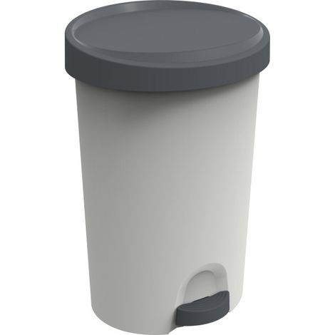 Poubelle 45L à pédale - Sac 50L - Ouverture Large - Gris béton et anthracite - Livraison gratuite (1/5)