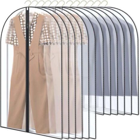 Housses de Vêtements 12 Pièces, Protection Excellente, Pochettes de Vêtements, Matériau Professionnel, Design Professionnel et Autonome, Taille Adaptée, Lavable en Machine, Noir (1/4)