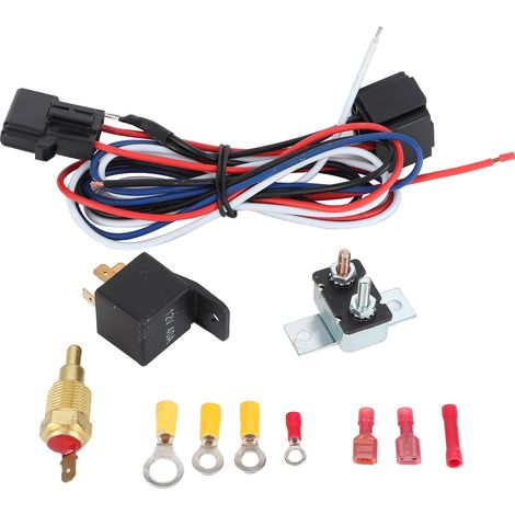 Ventilateur de refroidissement Radiateur Kit Relais Thermostat Sonde Température Accessoire Montage Auto (1/5)