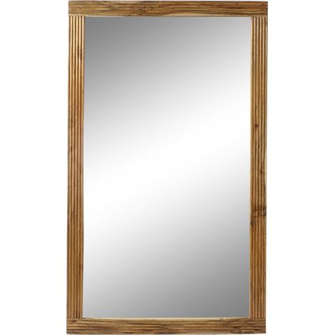 Miroir en acacia ondulé brun élégant et naturel - Brun acacia naturel (1/3)
