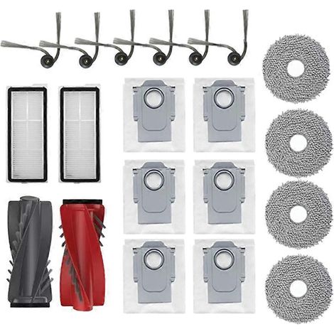 Pièces détachées pour aspirateurs Roborock Qrevo Edge / EdgeC / Edge S5A / 5V1 / Curv : brosse latérale principale, filtre HEPA, lingette de nettoyage, sacs à poussière (1/5)