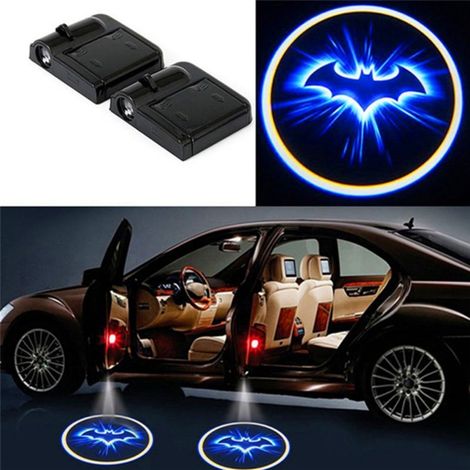 (Black-Bat) Lot de 2 projecteurs laser LED Batman sans fil pour portières de voiture, éclairage de bienvenue pour véhicules. (1/5)