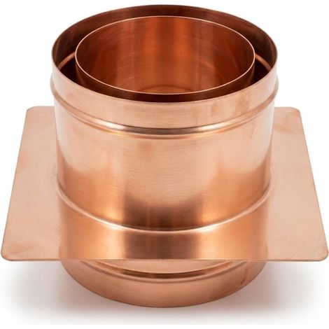 Maka Piastra Intermedia Canna Fumaria Doppia Parete Aria Inox Rame Ø 130 mm (esterno 180) (1/5)