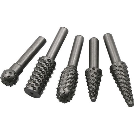 Set di 5 punte per fresatrice assortite per la lavorazione del legno - per brunire, lucidare, incidere, smerigliare, limare, sbavare e lavorare il legno - utensile rotante (1/4)